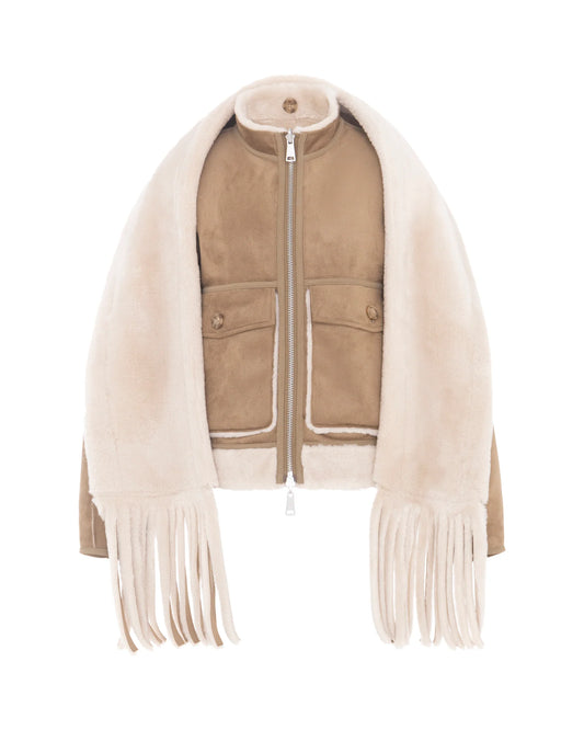 Urban Code Fake Fur Wendejacke in Sand