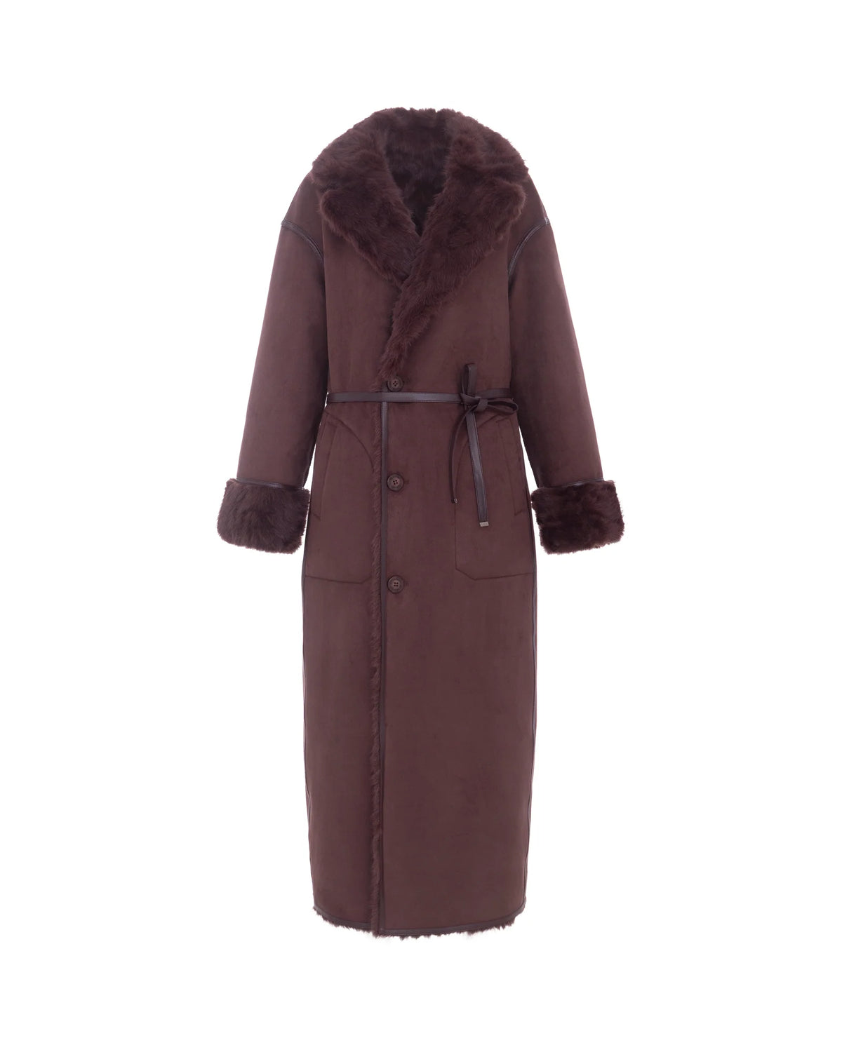 Urban Code Fake Fur Wendemantel Burgund