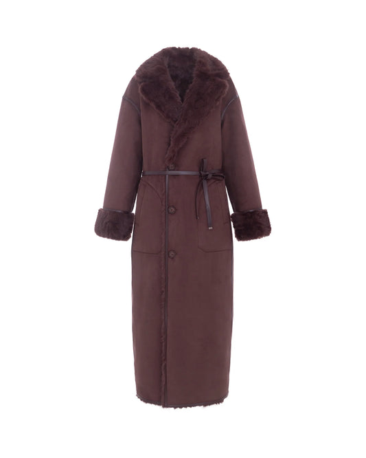Urban Code Fake Fur Wendemantel Burgund