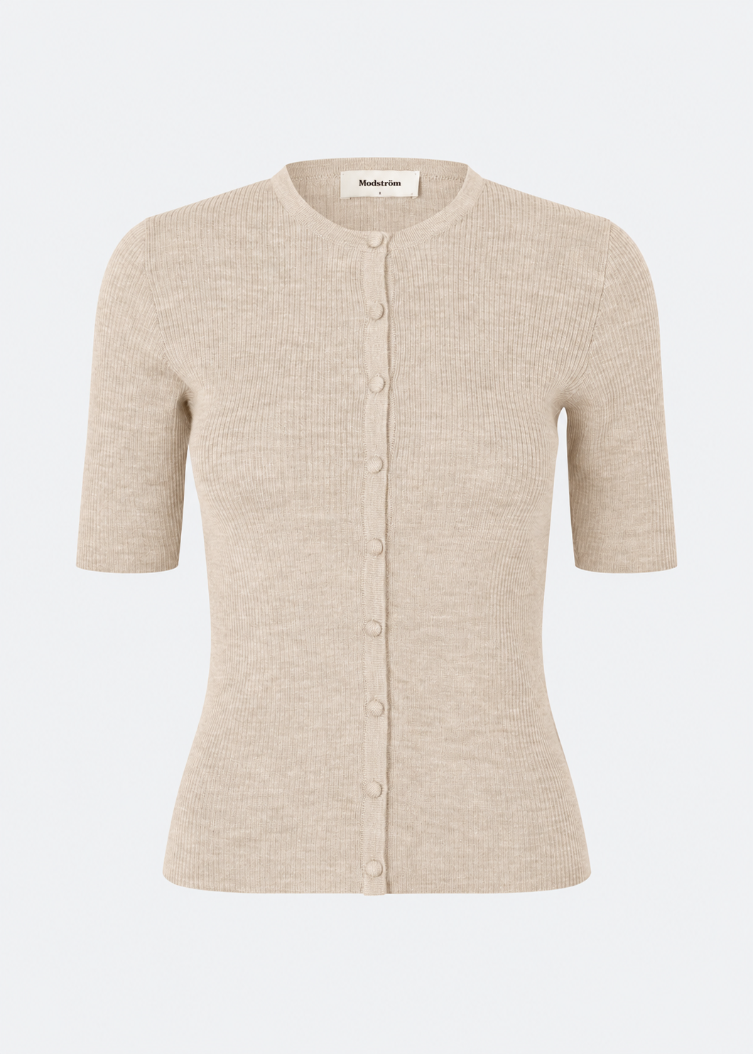 Modström Hiroki Halbarm Cardigan in Sand