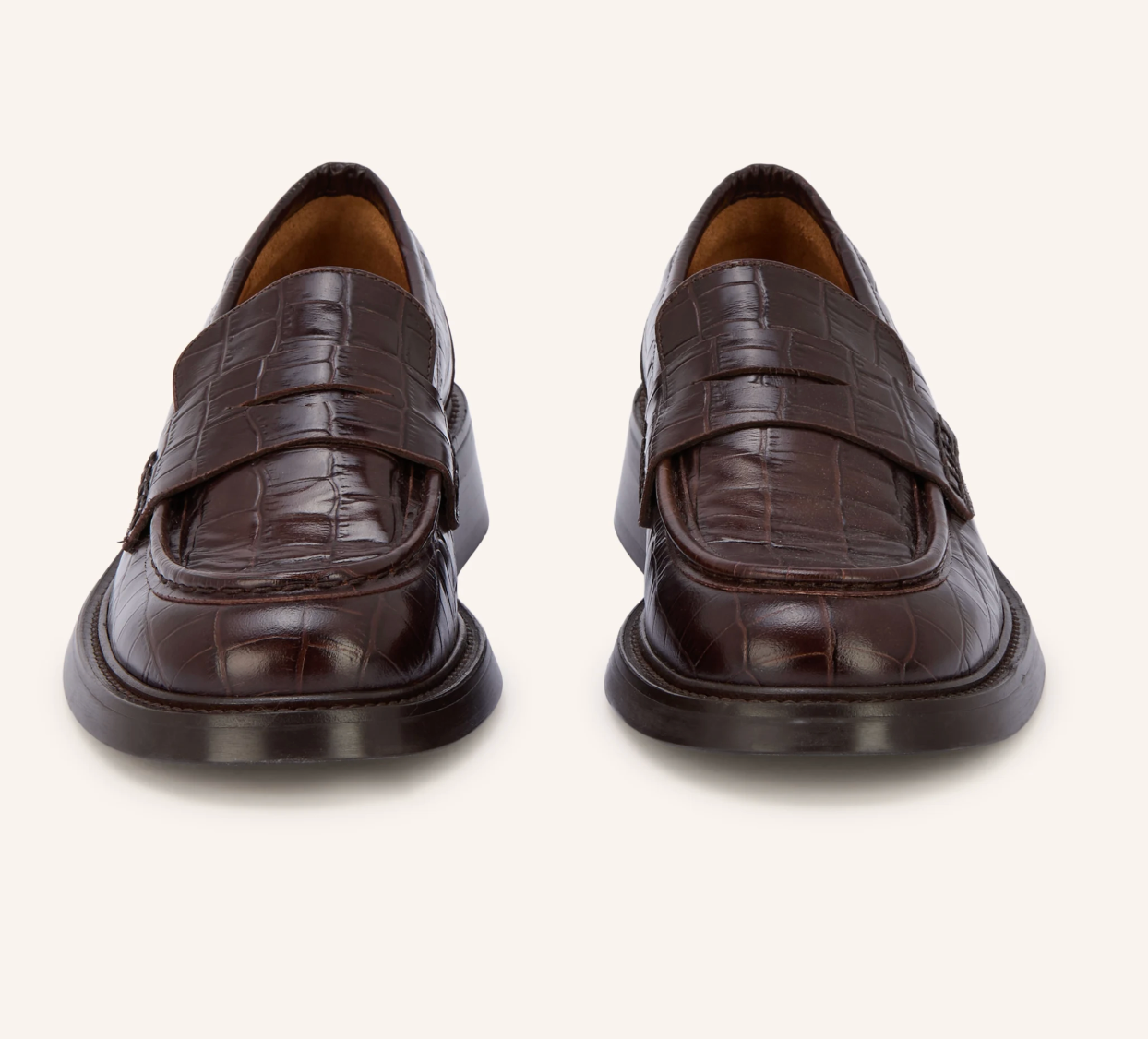 Billibi Penny Loafer Croco in Kastanie