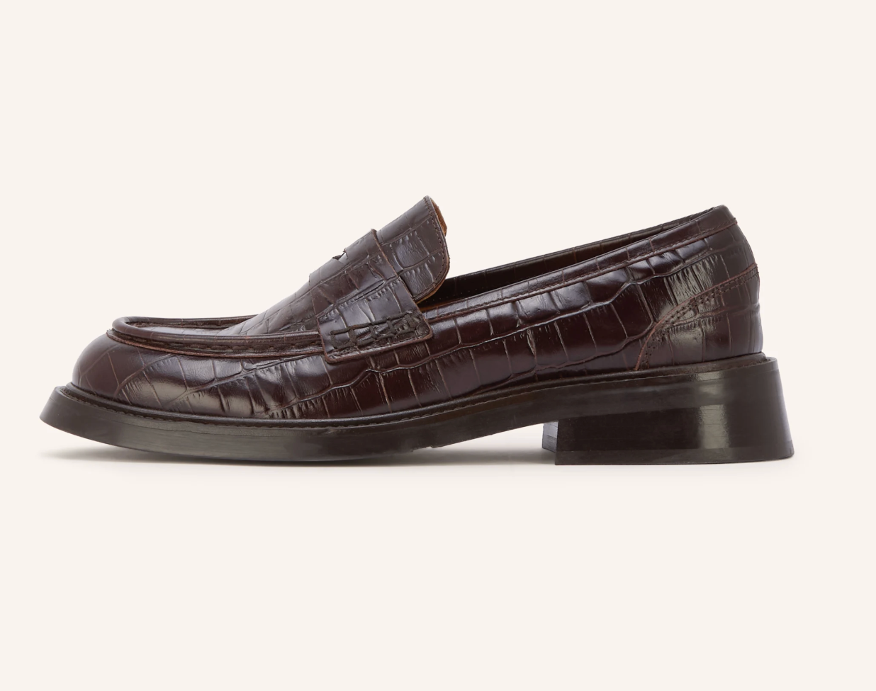 Billibi Penny Loafer Croco in Kastanie