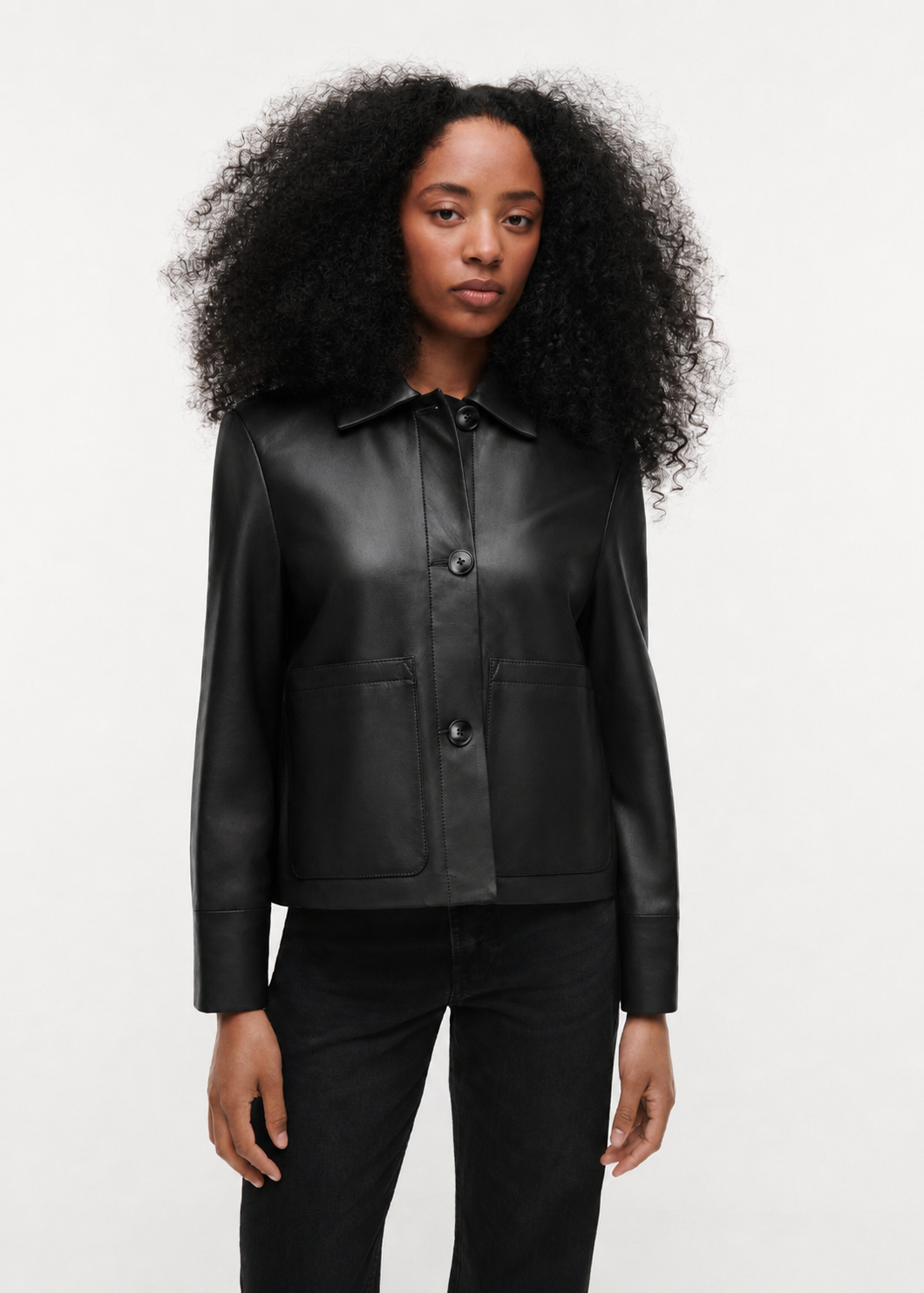 Studio Ar Elodie Lederjacke in Schwarz