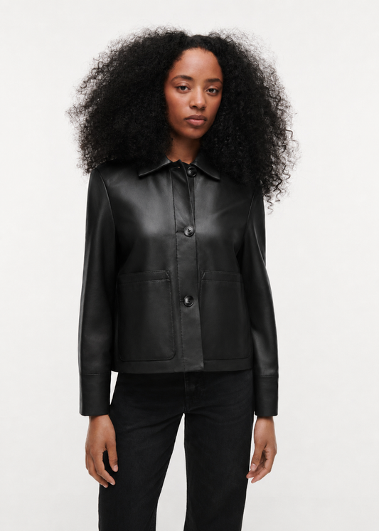 Studio Ar Elodie Lederjacke in Schwarz
