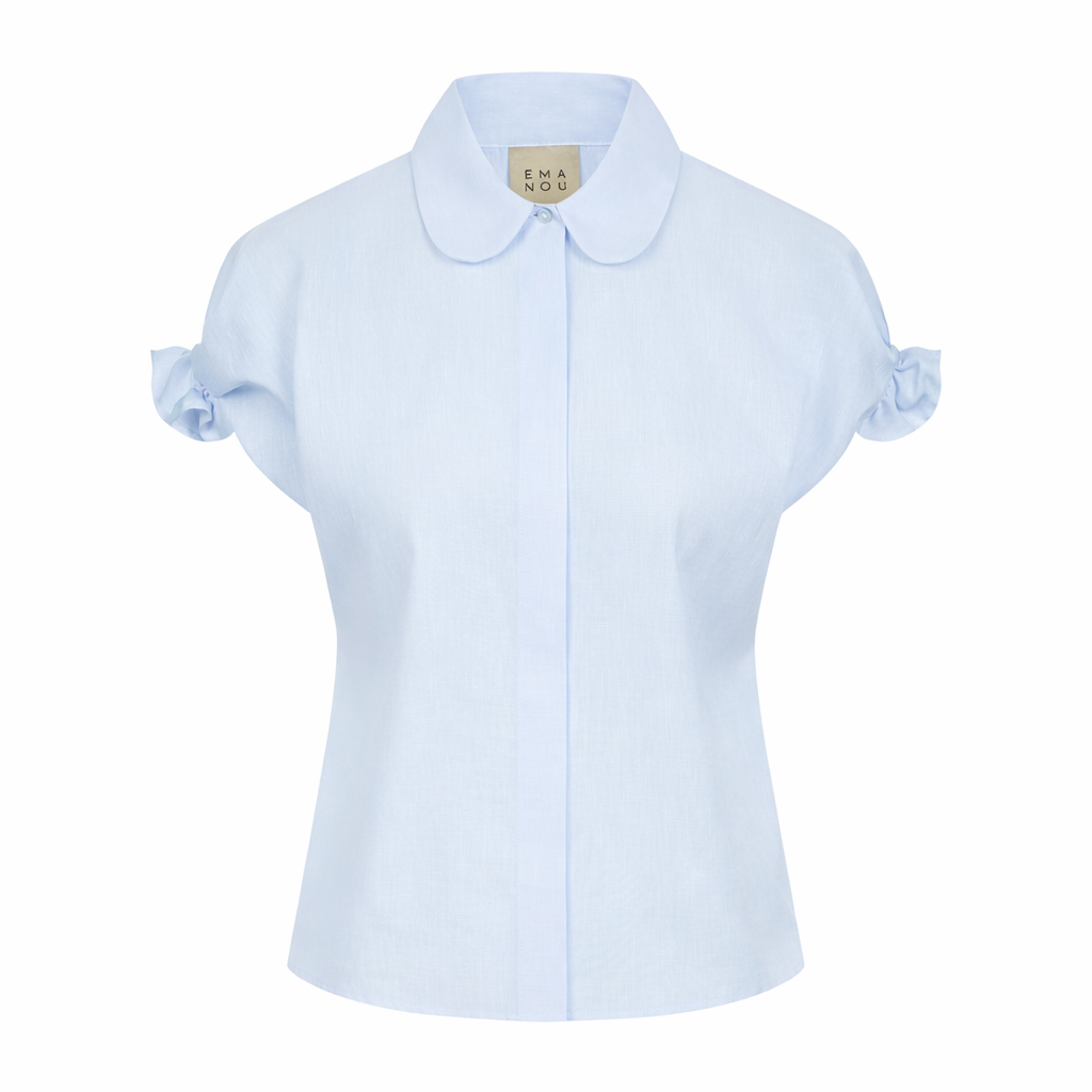 Emanou Daria Leinenbluse Light Blue