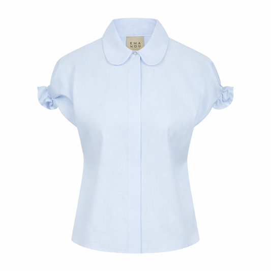 Emanou Daria Leinenbluse Light Blue