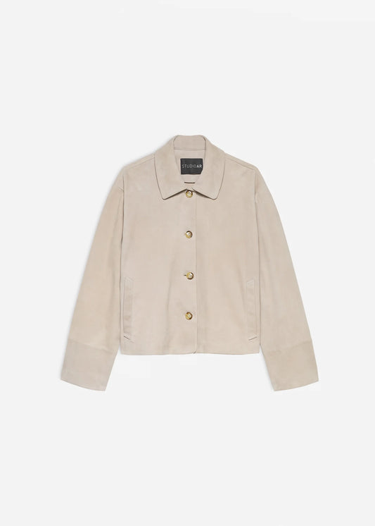 Studio Ar Elaine Velourlederjacke Smoke Grey