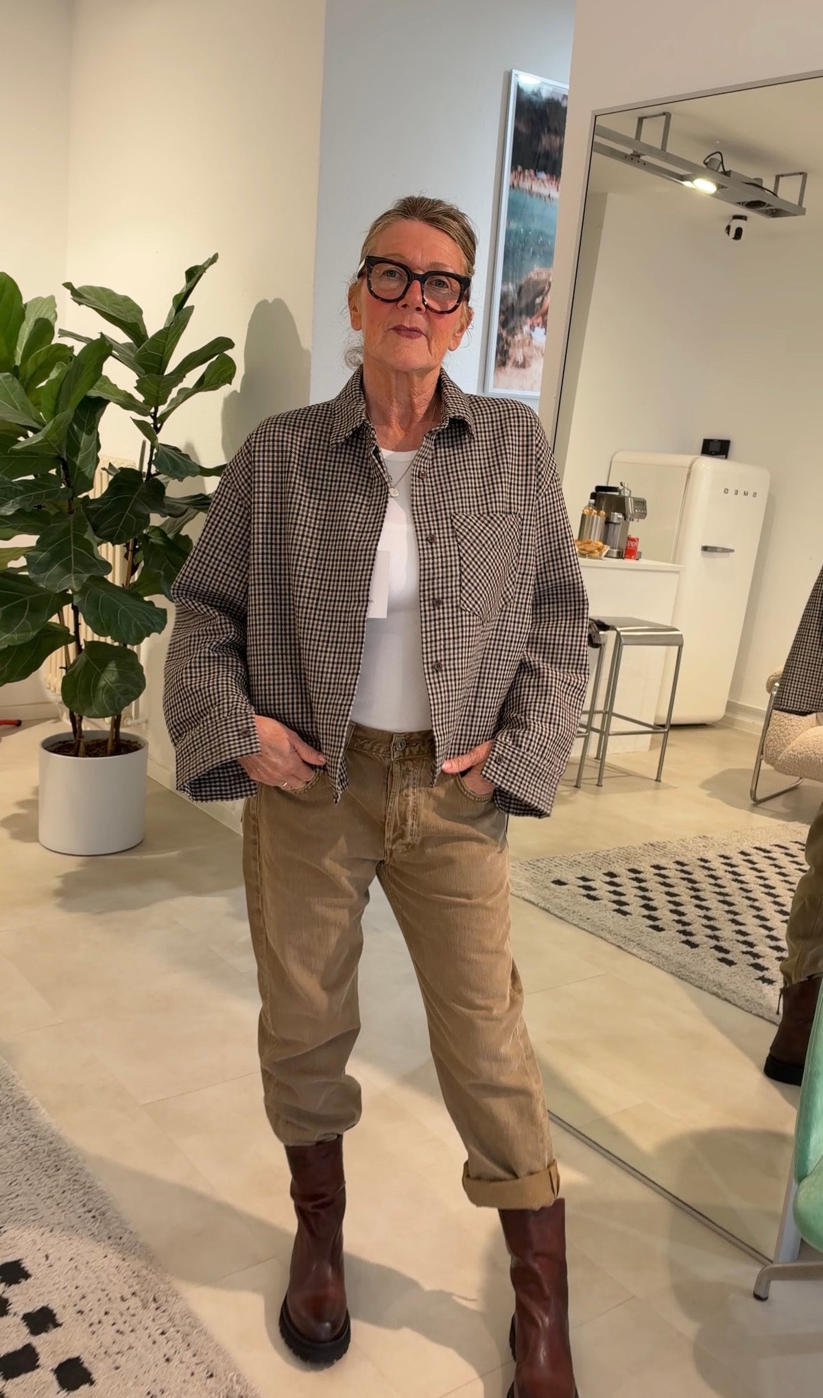 Fanny Flanellhemd Kariert in Braun