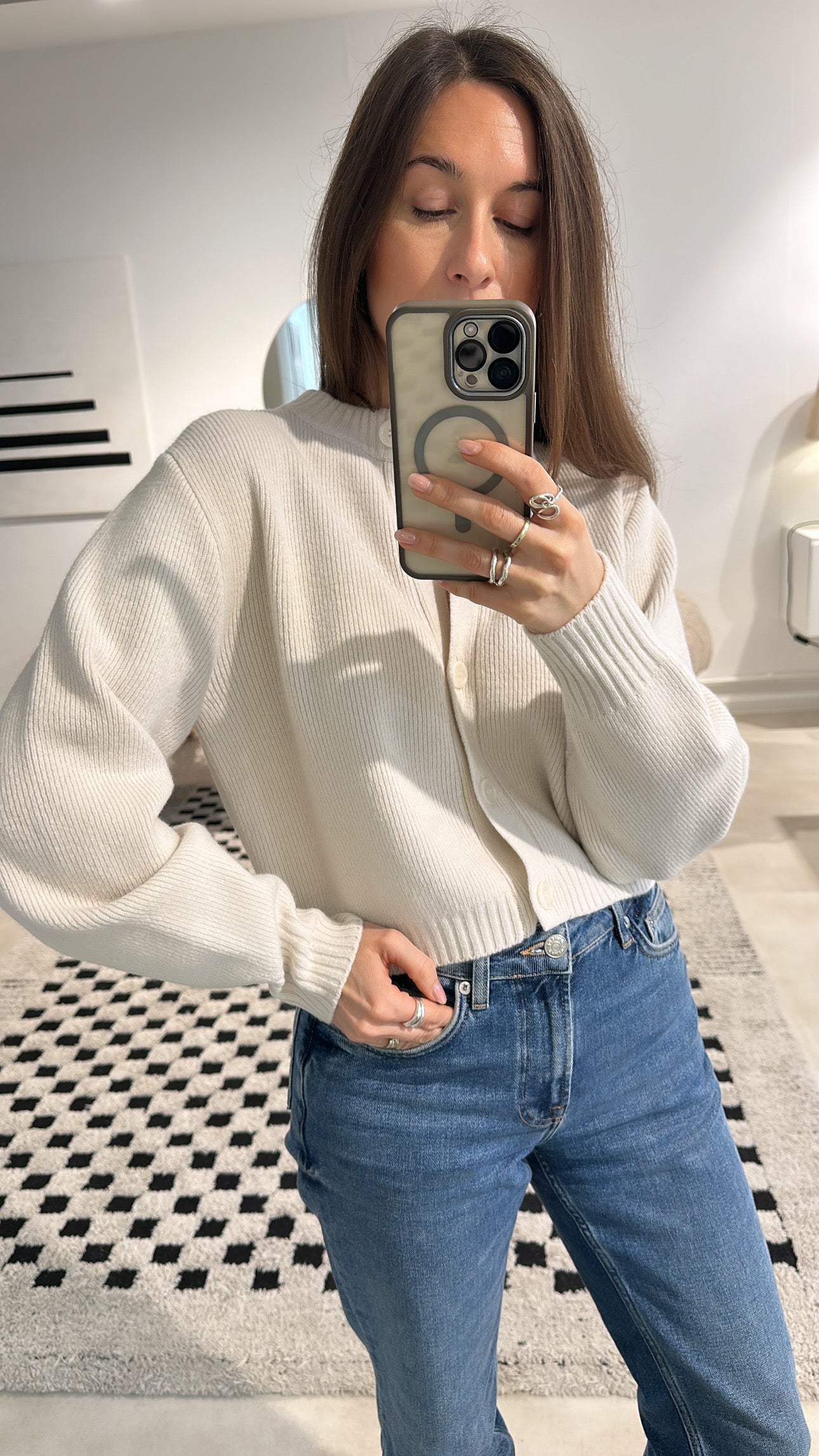 Anna v. Berg Viviene Cardigan in Vanilla