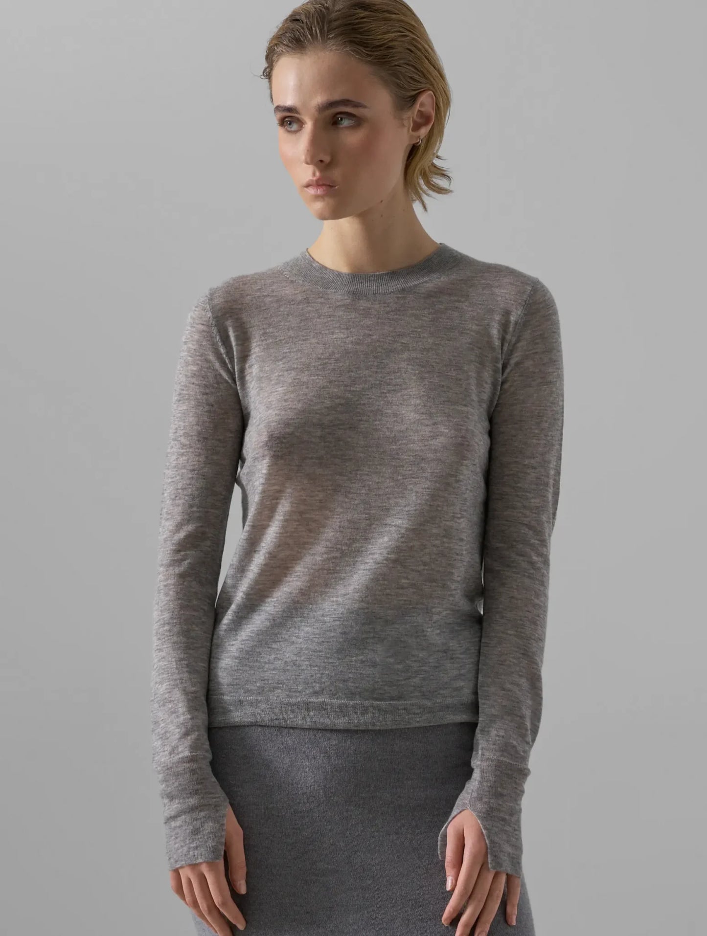 Leap Feinstrick Pullover in Grau