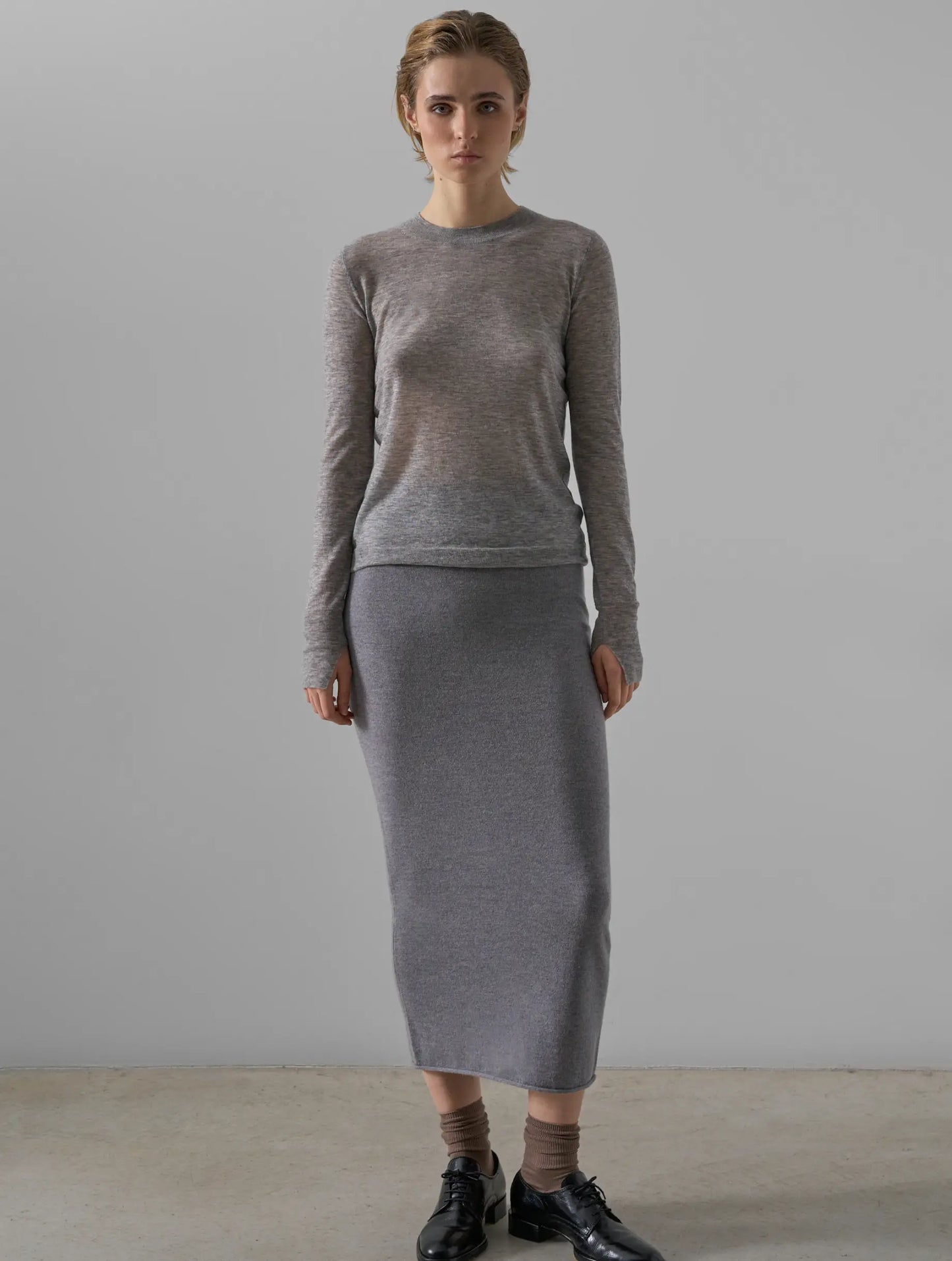 Leap Feinstrick Pullover in Grau