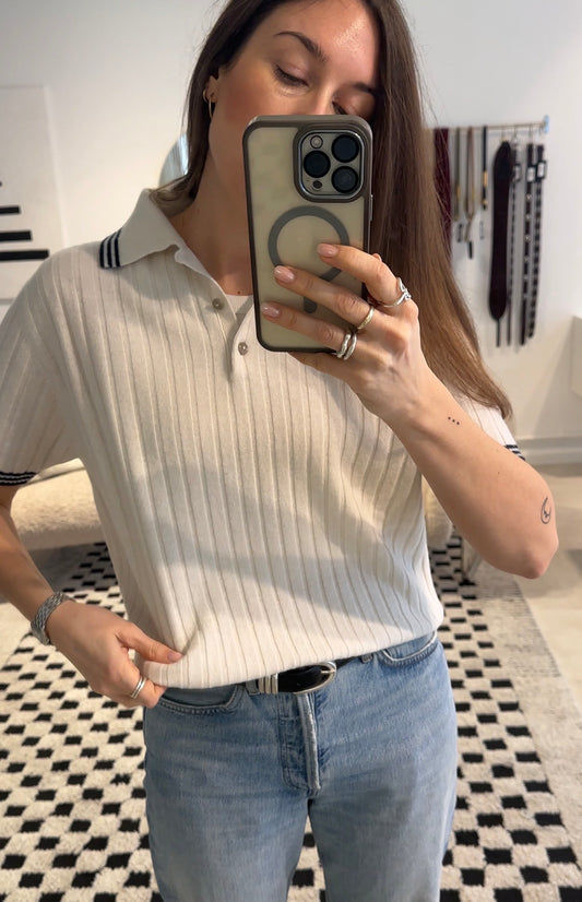 Anna v Berg Lea Polo Vanilla Stripes