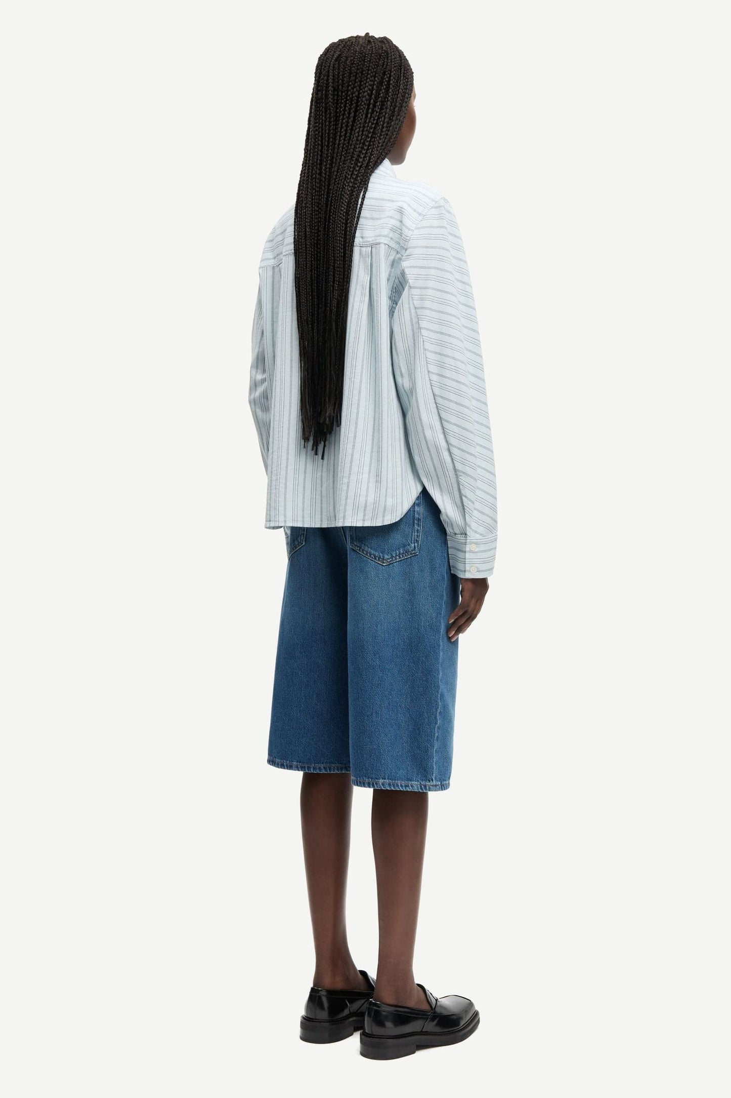 Samsoe Samsoe Sania Bluse Hellblau Gestreift
