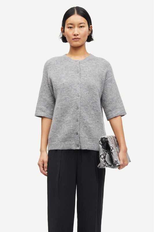 Samsoe Samsoe Saanoura Cardigan in Grey Melange