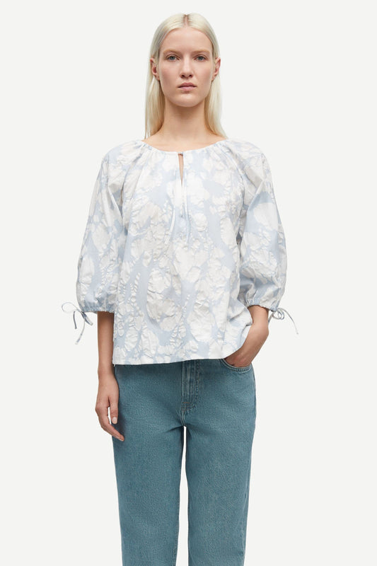 Samsoe Samsoe Samatera Bluse in Cloudy Sky