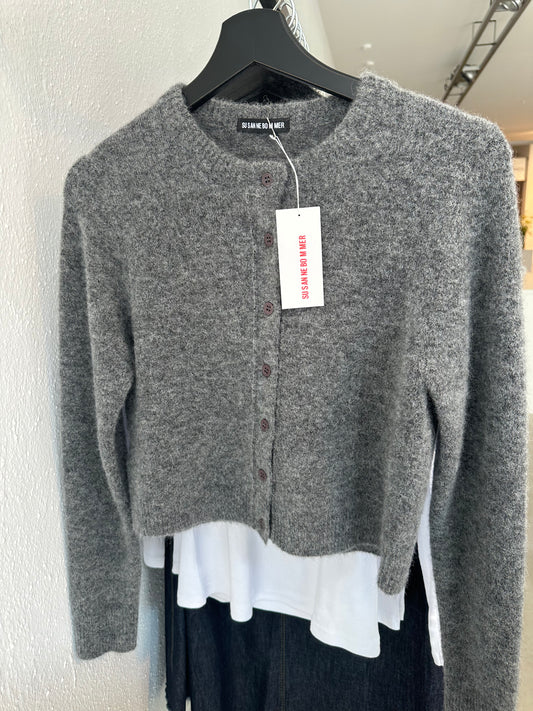 Susanne Bommer Linda Strickjacke in Grey Melange