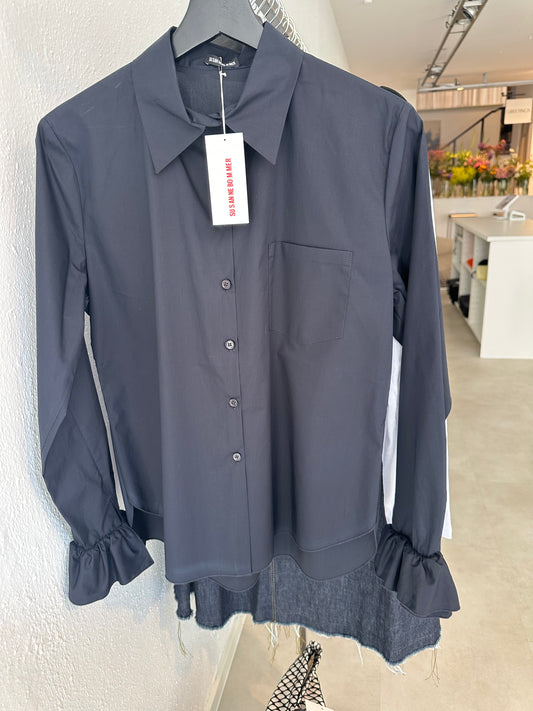 Susanne Bommer Bluse Katzenpfötchen in Blue moon