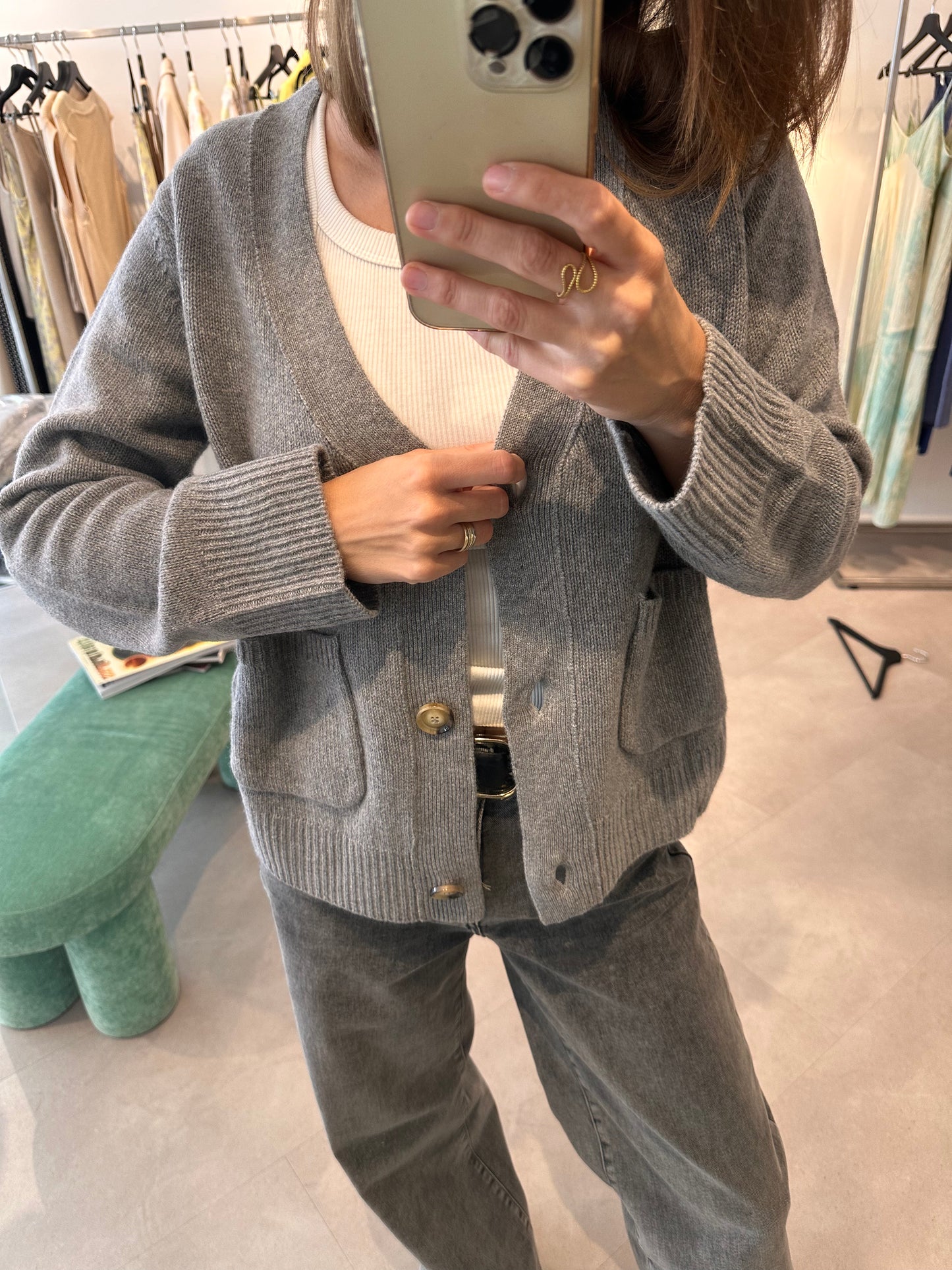 Anna v. Berg Toni Cardigan in Smog