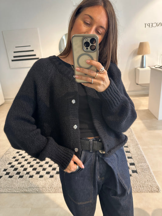 Susanne Bommer Lou Strickjacke in Coal Black