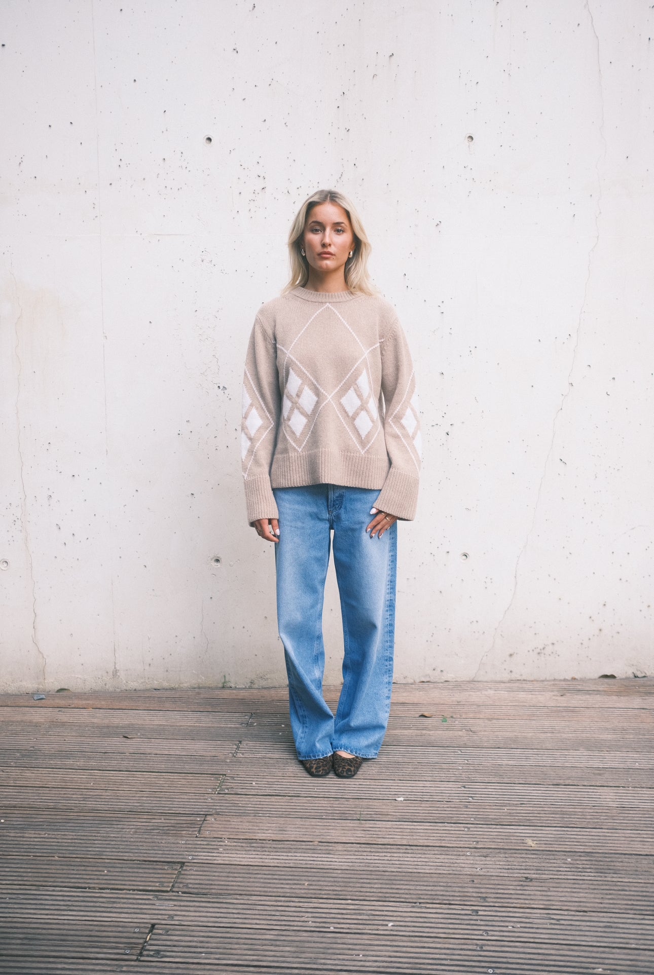 Anna v. Berg Pauli Sweater in Argyle Oat