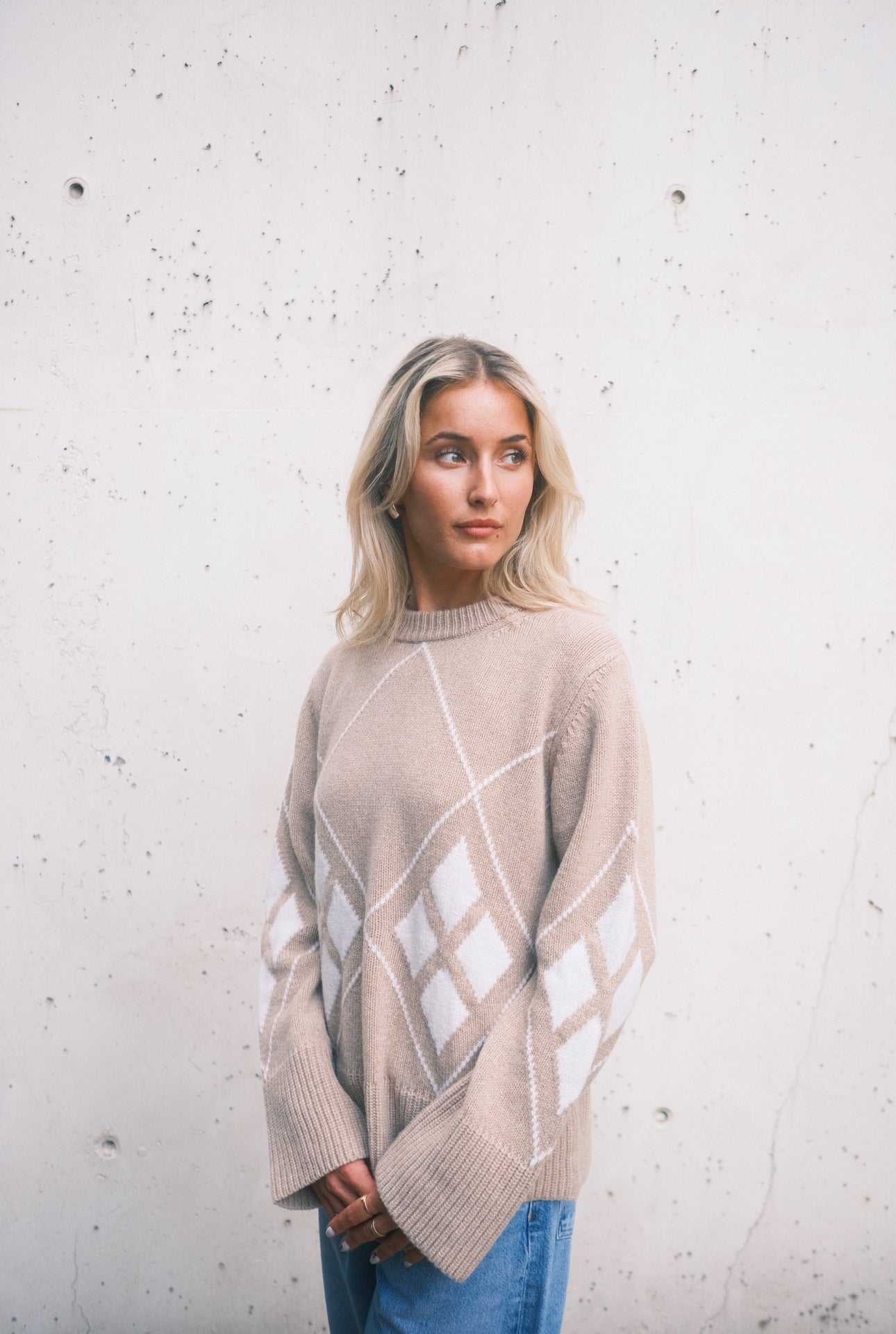 Anna v. Berg Pauli Sweater in Argyle Oat