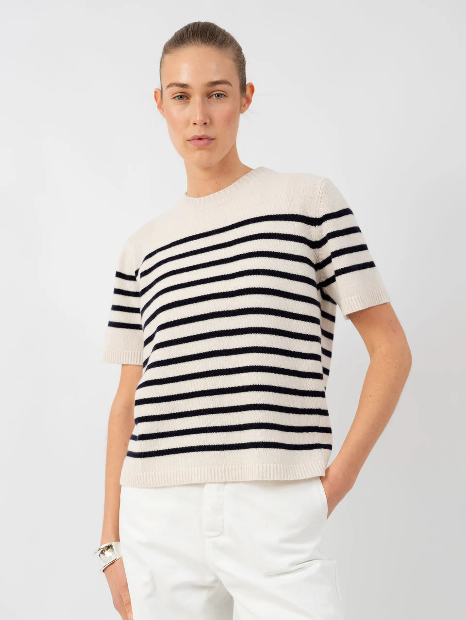 Anna v. Berg Jules Sweater in Vanille/Deep Blue