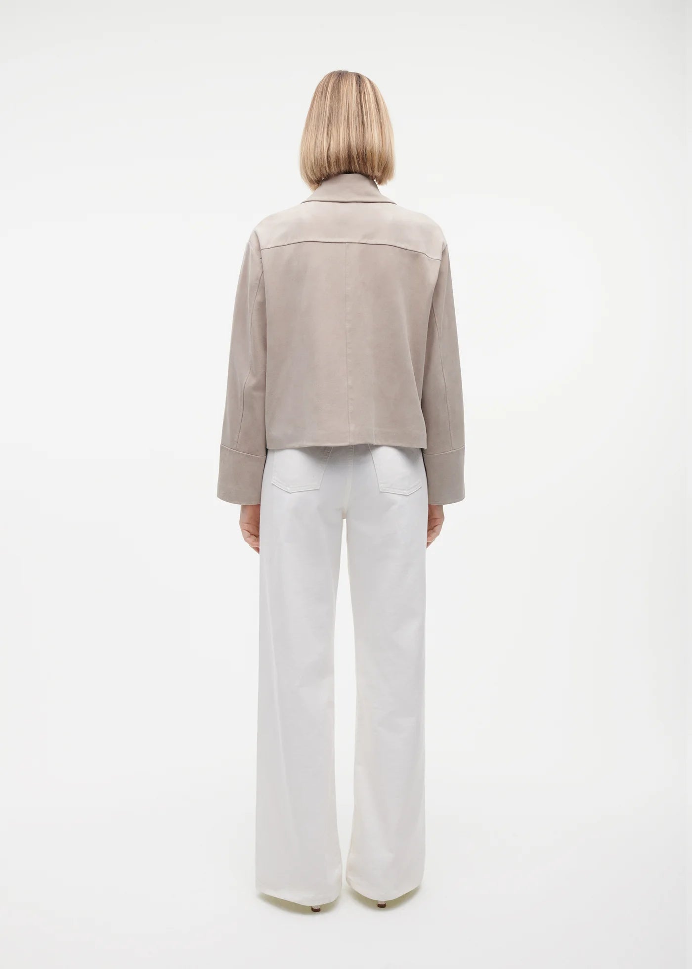 Studio Ar Elaine Velourlederjacke Smoke Grey