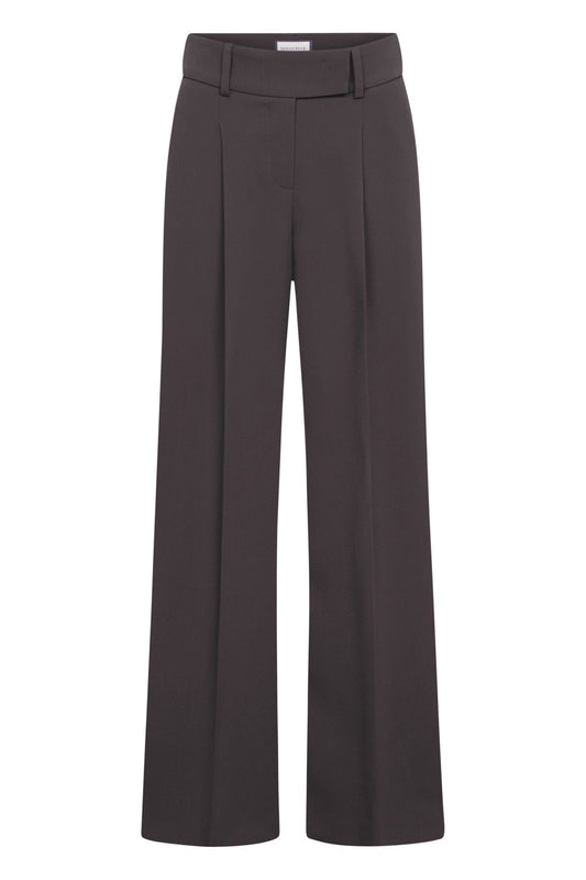 Chrissy Hose mit Kellerfalte in Dunkelbraun