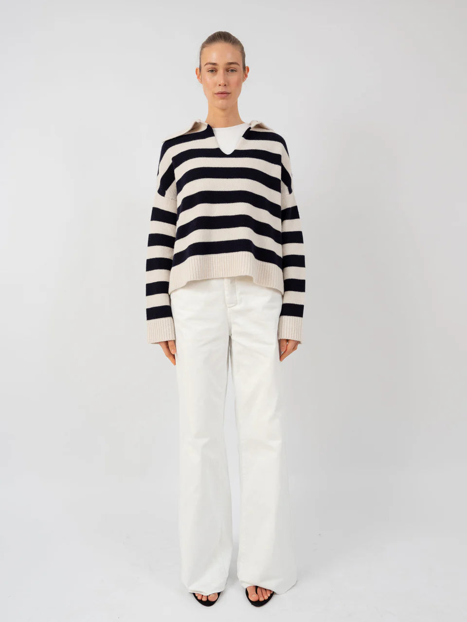 Anna v. Berg Valentine Sweater in Vanille/Deep Blue