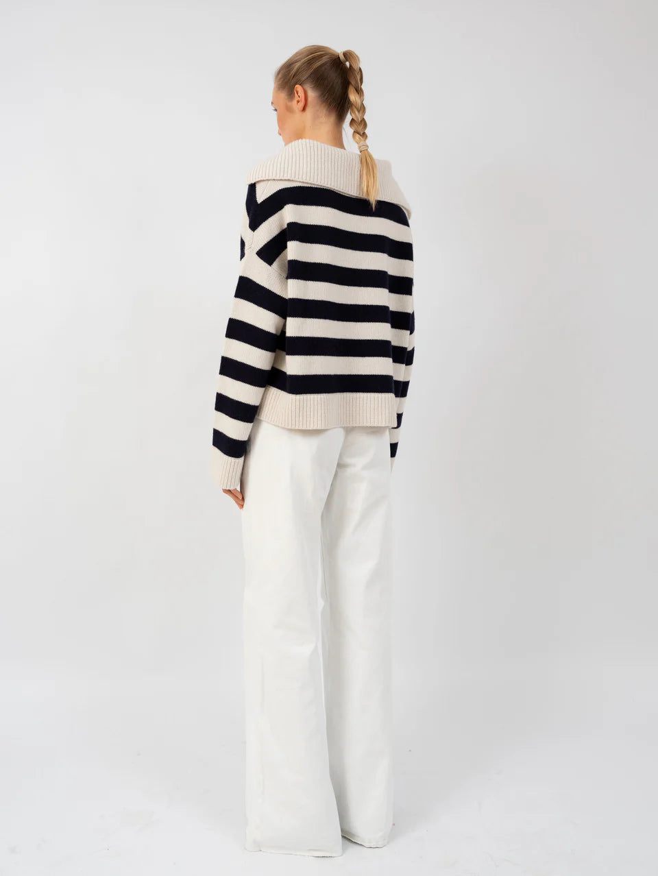 Anna v. Berg Valentine Sweater in Vanille/Deep Blue