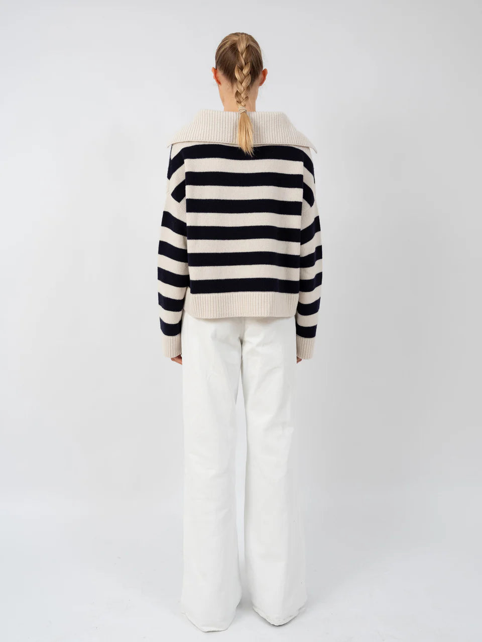 Anna v. Berg Valentine Sweater in Vanille/Deep Blue