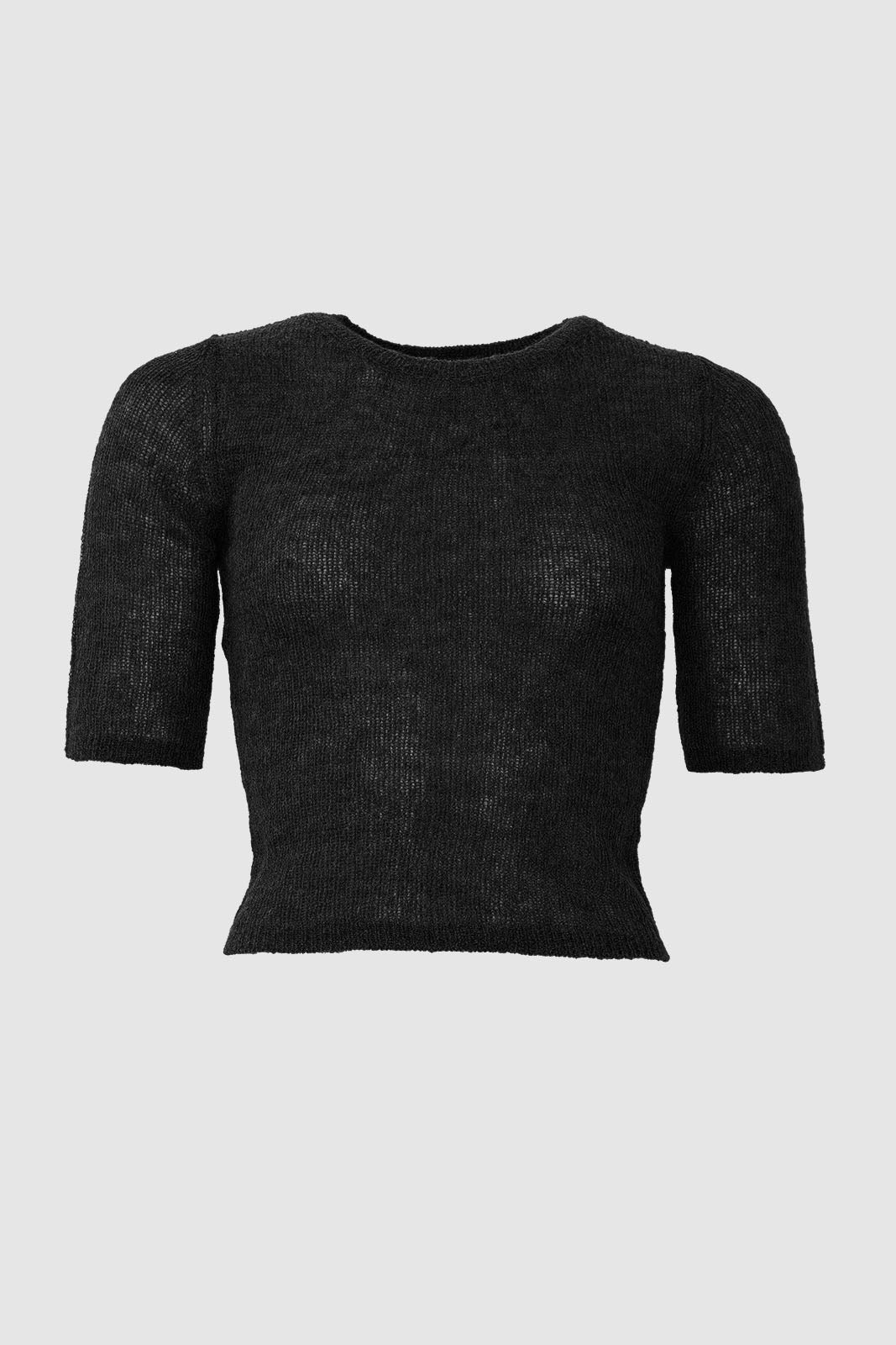 With Black Axelle Kurzarm Pullover in Schwarz