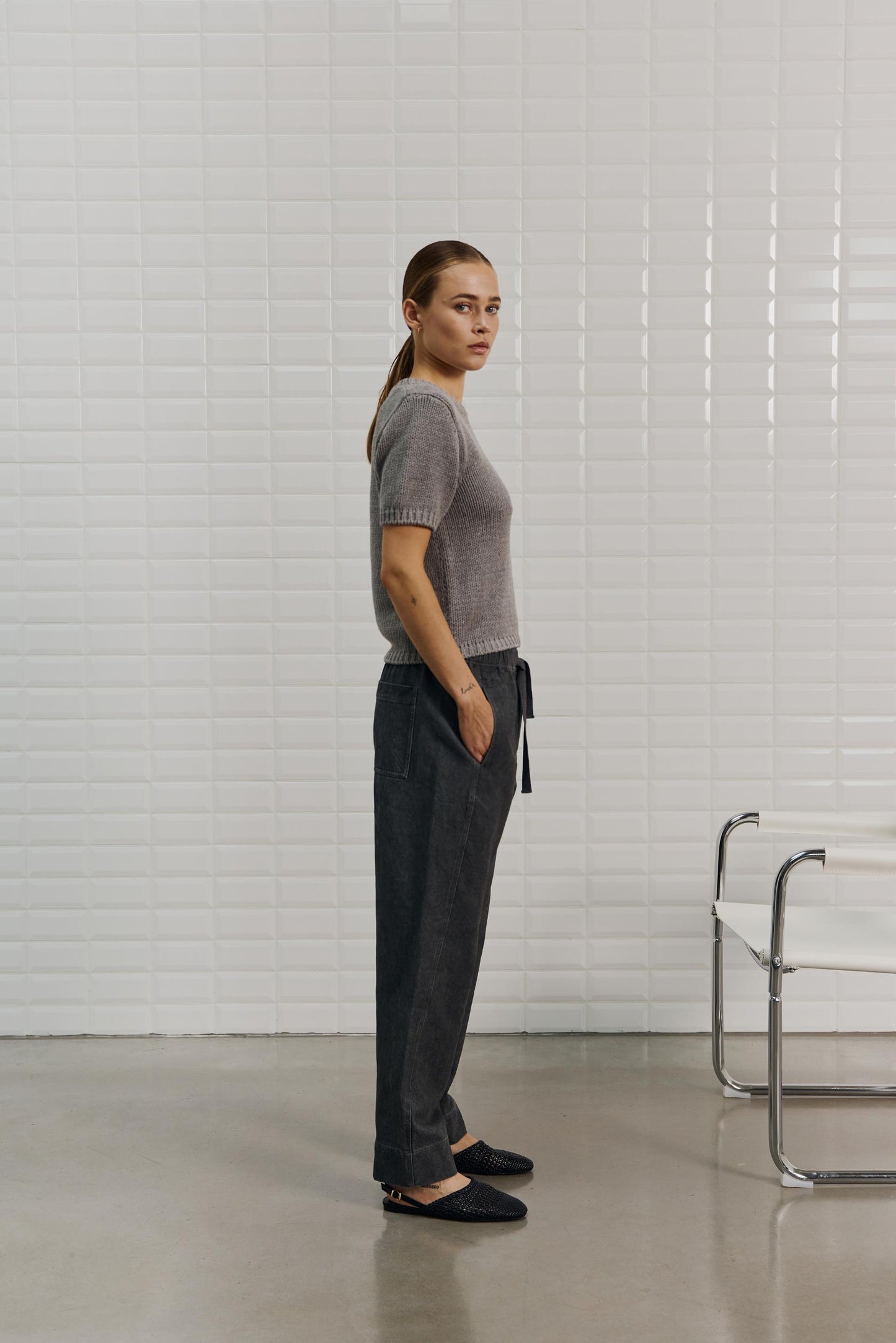 With Black Elinore Shirt Grey Melange