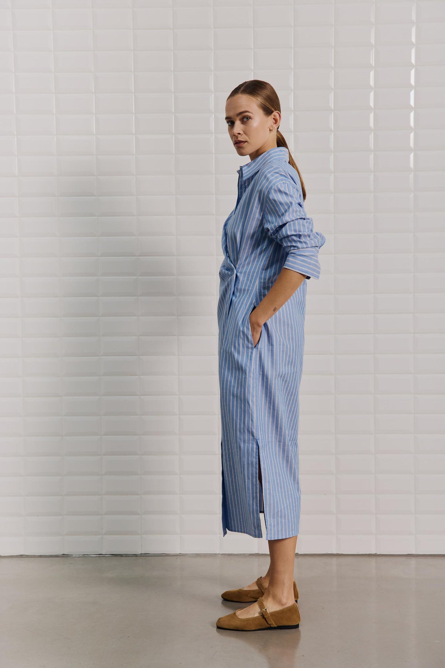 With Black Mesa Kleid Gestreift