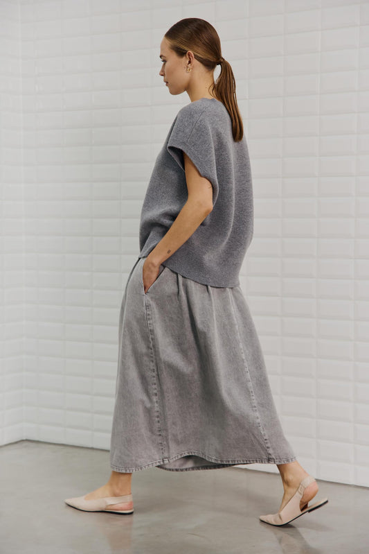 With Black Penelope Rock Grey Denim