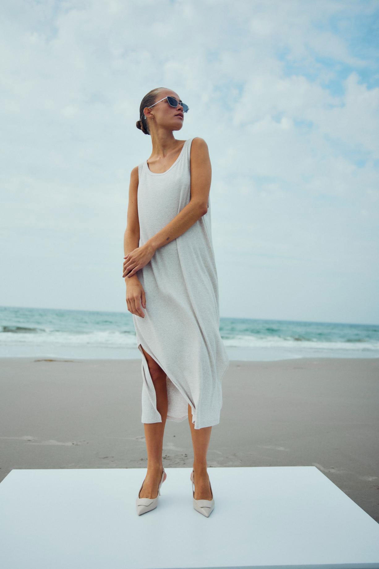 With Black Dordi Tank Kleid Grey Melange