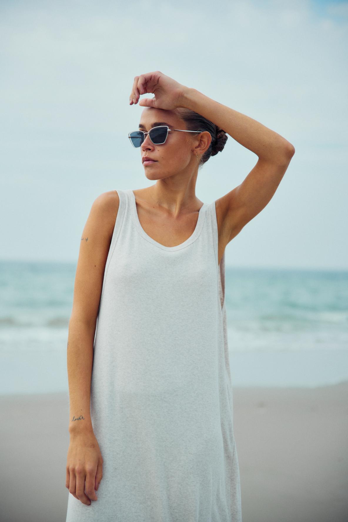 With Black Dordi Tank Kleid Grey Melange