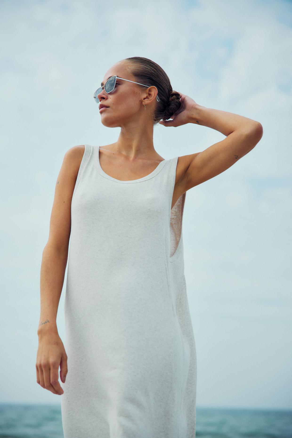 With Black Dordi Tank Kleid Grey Melange