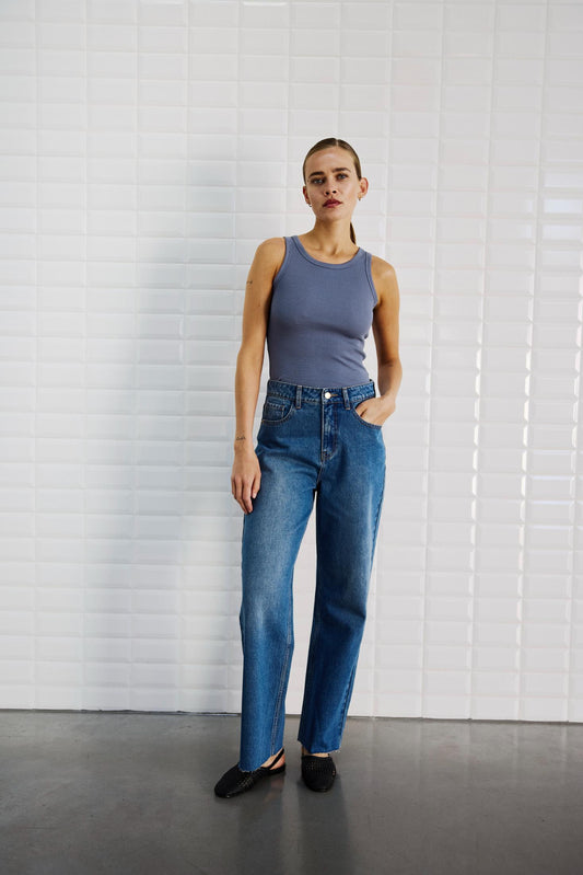 With Black Dordi Top Steel Blue