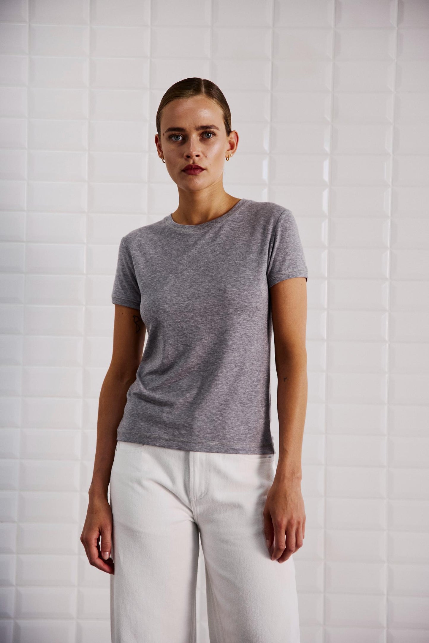 With Black Heather T-Shirt Grau