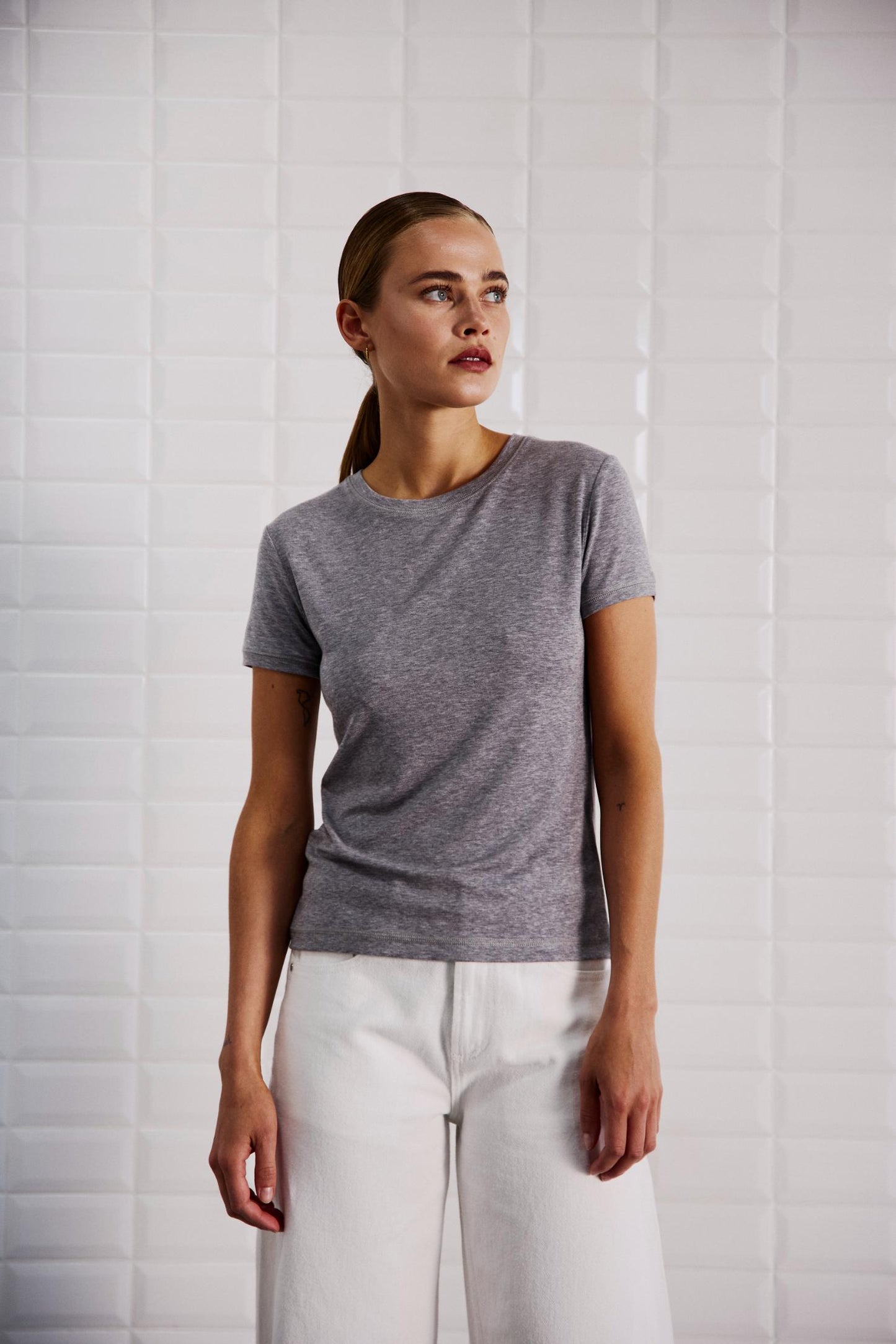 With Black Heather T-Shirt Grau