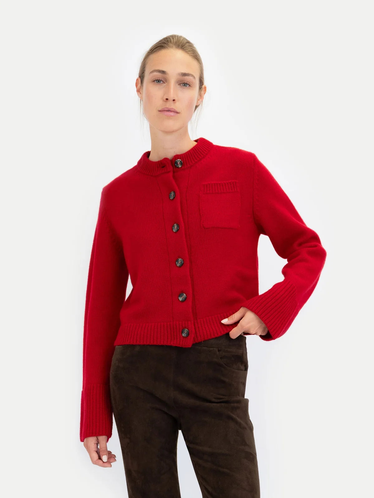 Anna v Berg Lilly Cardigan in Hot Date