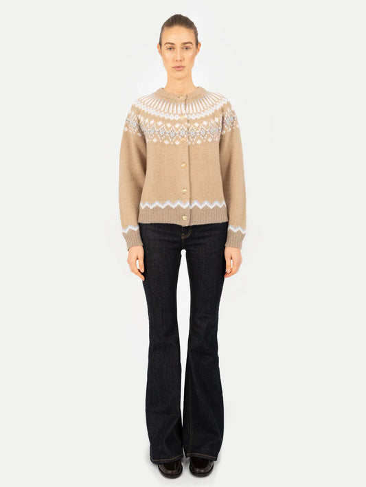 Anna v. Berg Laura Fair Isle Cashmere Cardigan in Toast