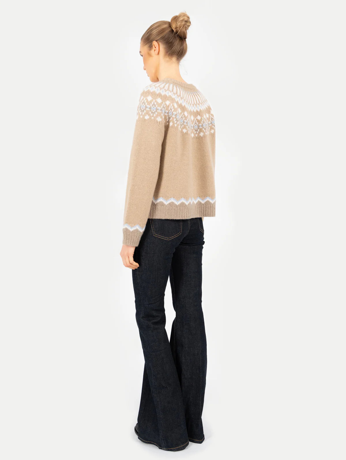 Anna v. Berg Laura Fair Isle Cashmere Cardigan in Toast