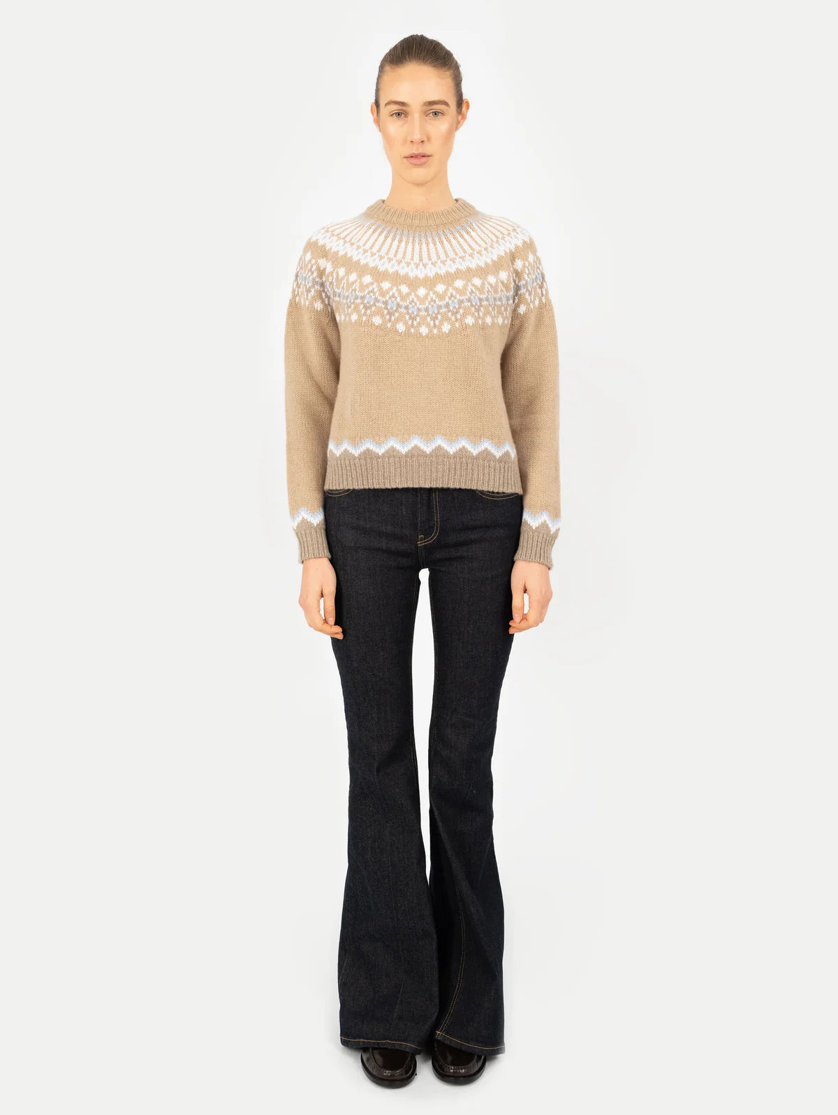 Anna v. Berg Laura Fair Isle Cashmere Sweater in Toast