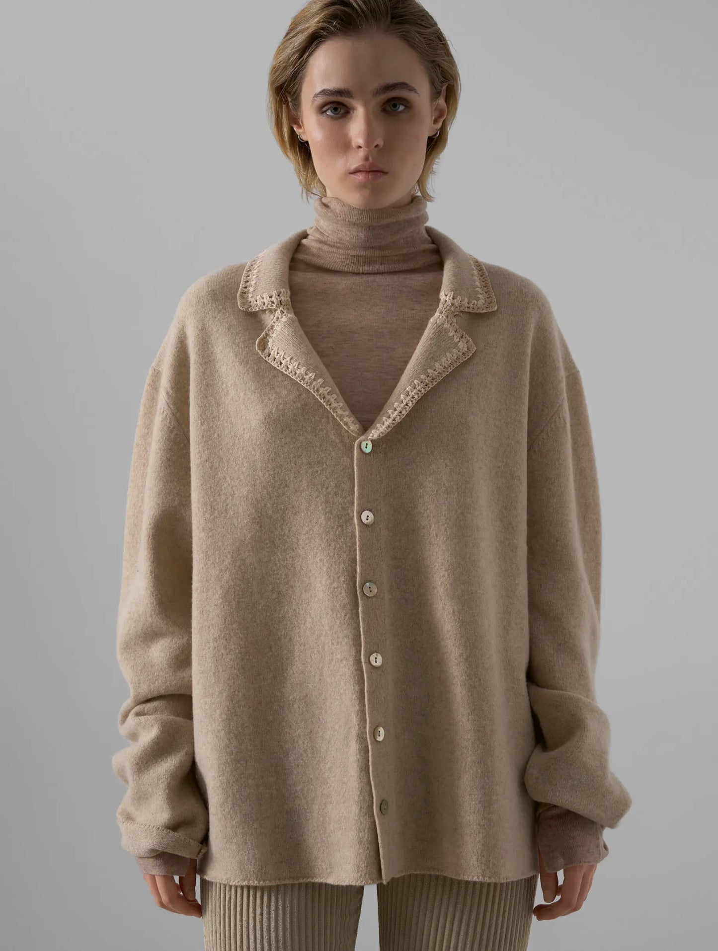 Leap Concept Colette Cardigan in Sand