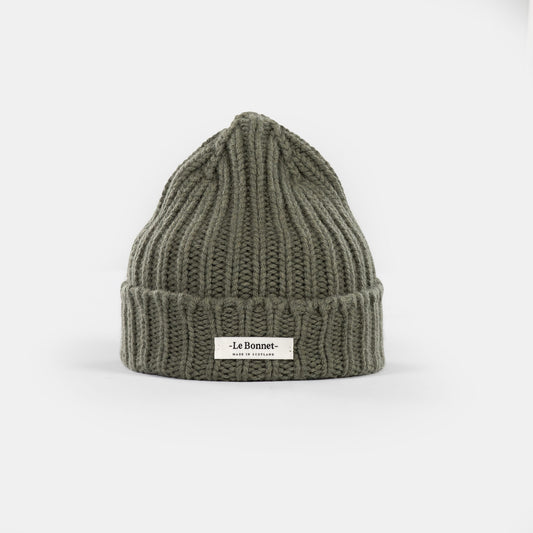 Le Bonnet Beanie Logo in Rich Olive Green